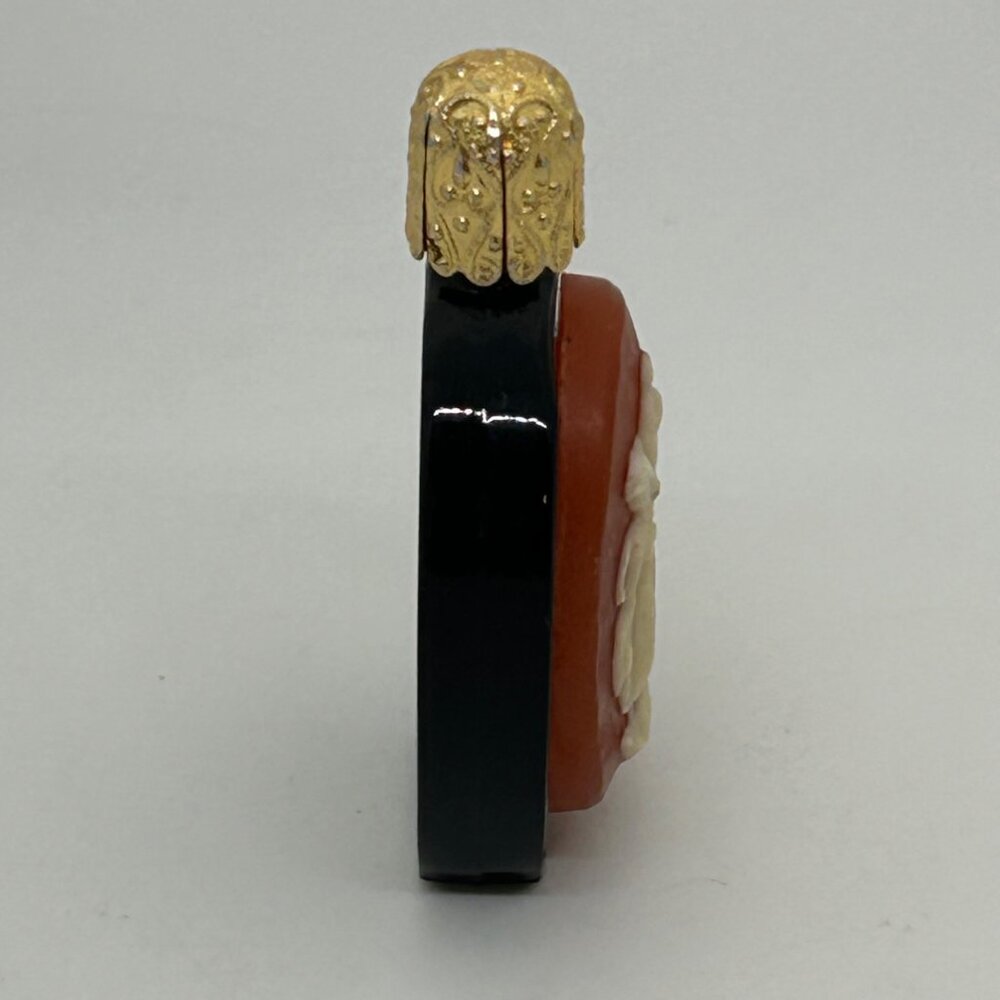 Vintage Three Graces Cameo Perfume Bottle Resin Black Glass Made in Austria READ - Picture 10 of 16